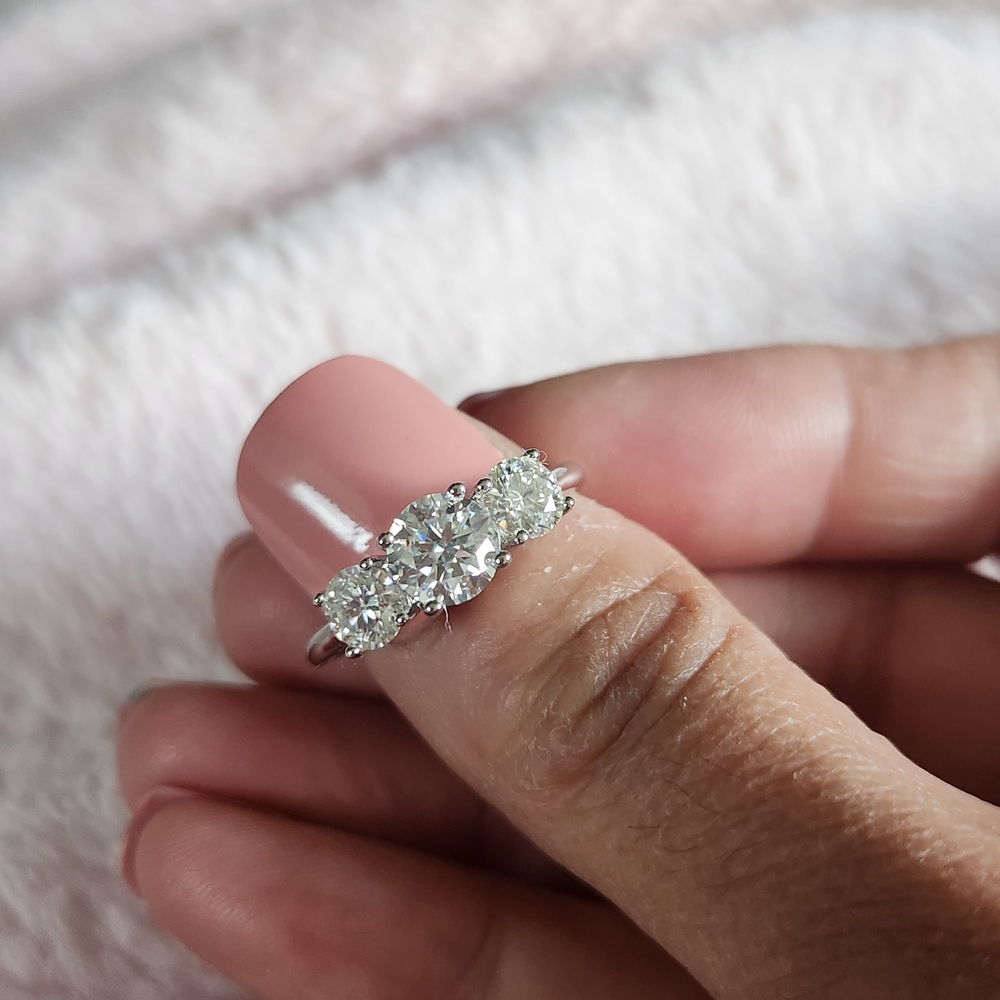 Elegant Silver Three-Stone Ring